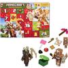 Mattel Minecraft Calendario dell'Avvento con 23 sorprese | 3 action figure in scala 8 cm tra cui Steve, 15 accessori, 5 adesivi, codice digitale, design pixelato, JNK87