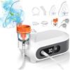 QOAUPO Aerosol Ultrasuoni Silenzioso per Bambini e Adulti,Nebulizzatore A Compressore Areosol Portatile con Boccaglio E Maschera,con Funzione Timer,Display LED