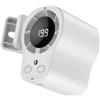 Mixabloem Ventilatore per auto ricaricabile USB con rotazione a 360°, portatile, clip on per campeggio, viaggi, display LCD regolabile a 199 velocità, luce LED, design ABS per vita collo (bianco)