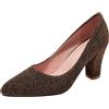 Bviennic Decollete Donna Tacco Largo Alto Numero 33-45 | Slip On Punta Moda Camoscio Glitterato Scarpe