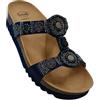Dr. Scholl's Scholl, New bogota' wedge, Sandali donna, Plantare Bioprint (Blu, Sistema Taglie Calzature EU, Adulto, Numero, Media, 38)