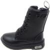 Generico Cult Anfibio T-710 Nero con Zip Laterale,Stivale Combat total black per bambina