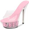 LIUGUISUOCHBH Sandali con Tacco a Spillo con Plateau da Donna - Scarpe Aperte in Punta con Tacco Alto per Scarpe Eleganti da Donna per Feste di Matrimonio - Tacchi da 6 Pollici
