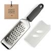 Moritz & Moritz Grattugia per formaggio in acciaio inox grossolana con | Lama affilata per parmigiano, formaggio duro, zucchine e carote, impugnatura ergonomica soft touch, base in gomma antiscivolo