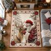 acsewater Tappeto Natalizio per il Soggiorno 80X50cm | Morbido tappeto natalizio vintage, tappeti grandi ultrasottili antiscivolo per sala pranzo ufficio decorazioni festive