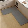 Syibelterr Tappeto Ad Angolo Tappetino Cucina A Forma Di L, Lavabile Antiscivolo | Resistenti Impermeabili Supporto Gomma Decorazione Casa Stanza Bagno Lavanderia Lavello Cucina(005 R,80*120*45cm)