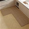 Syibelterr Tappeto Ad Angolo Tappetino Cucina A Forma Di L, Lavabile Antiscivolo | Resistenti Impermeabili Supporto Gomma Decorazione Casa Stanza Bagno Lavanderia Lavello Cucina(001 R,80*120*45cm)
