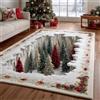 acsewater Tappeto Natalizio per il Soggiorno 80X50cm | Morbido tappeto natalizio vintage, tappeti grandi ultrasottili antiscivolo per sala pranzo ufficio decorazioni festive