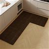 Syibelterr Tappeto Ad Angolo Tappetino Cucina A Forma Di L, Lavabile Antiscivolo | Resistenti Impermeabili Supporto Gomma Decorazione Casa Stanza Bagno Lavanderia Lavello Cucina(003 L,80*120*45cm)