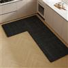 Syibelterr Tappeto Ad Angolo Tappetino Cucina A Forma Di L, Lavabile Antiscivolo | Resistenti Impermeabili Supporto Gomma Decorazione Casa Stanza Bagno Lavanderia Lavello Cucina(004 R,80*120*45cm)