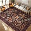 Calinline Grande tappeto lavabile vintage marrone per salotto, 200 x 300 cm | Tappeto a pelo basso per camera da letto, tappeto persiano antiscivolo, per cucina, sala da pranzo, corridoio, ufficio