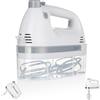 Zilan Frullatore manuale 500 W con supporto - Frullatore elettrico a 5 velocità + turbo, robot da cucina silenzioso con 2 ganci di miscelazione e 2 ganci per impastare, potente frullatore per impasto