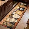 Generic Tappeto Cucina Antiscivolo 50 x 180 cm Trama di gatto animale Assorbente per Acqua e Olio, stile di pittura a olio Zerbino da Interno per la Cucina