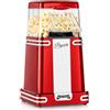 Gadgy Macchina per Popcorn ad Aria Calda 1200W - Senza Olio - Rosso | Popcorn fresco in 2-4 minuti senza olio. Con Misurino e Coperchio rimovibile, perfetta per Film e Feste
