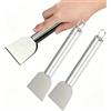 Generic 2 raschietti per pulizia in acciaio inox, utensili da cucina per piano cottura, lavello e piastrelle