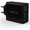 sccvee Caricatore USB C da 50W multiporta, 5 porte USB C e USBA, alimentatore USB da parete, adattatore di alimentazione Fast Charge PD 20W, compatibile con iPhone 11/12/13/14/15/16/Galaxy S21/S22/S23/Tablet