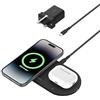 Belkin BoostCharge Pro 2-in-1 Pad di ricarica wireless con Qi2 magnetico 15 W, caricabatterie wireless per iPhone a ricarica rapida, compatibile con iPhone serie 16/15/14, AirPods, dispositivi