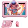 BISAIKASOW Tablet Bambini 7 Pollici, Tablet Educativo con Controllo Parentale, 8GB+64GB (Espandibile 256GB), Octa-Core, Batteria 5800mAh, Fotocamera 5MP+8MP, Software per Bambini Preinstallato, con Custodia