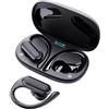 PLbSe Auricolari wireless con riduzione del rumore da appendere, suono surround 3D, impermeabili, Bluetooth, auricolari aperti per ciclismo e corsa (nero)