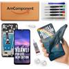 AmComponent - display di ricambio per HUAWEI P30 LITE NEW EDITION MAR-LX2B schermo LCD + touch screen vetro + frame nero | Componente di ricambio con luminosità intensa e risposta al tocco reattiva