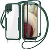 FERLAN Cover per Samsung Galaxy M33 5G con Cordino, 360 Gradi Antiurto Custodia con Protezione Schermo Integrata Trasparente Rugged TPU Bumper Doppia Protettiva Cover per Samsung Galaxy M33 5G -Verde