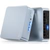 Glorlin GT101 Mini PC AMD Ryzen 5 3500U, 16GB RAM DDR4, 512GB SSD NVMe | Collega due monitor tramite HDMI 4K a 60Hz. WiFi 6, Bluetooth 5.3, rete Gigabit e USB-C con DP per il lavoro quotidiano.