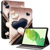 Generico DayQiQiPu Custodia per Realme Pad 2 (11,5 Pollici) Cover Ribaltabile in pelle PU Motivo a cuore Guscio Portafoglio con Supporto Custodia Multifunzionale, 10