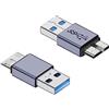 QIANRENON 10Gbps USB3.1 a Micro B Disco Rigido Esterno Adattatore USB3.1 Maschio a USB3.0 Micro B Maschio Dati Ricarica Connettore, per Disco Rigido Esterno SSD, Fotocamera Digitale, Telefono, 2 Pcs