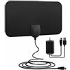 Vyzio Antenna TV digitale interna SignalSure - ricezione HD a lungo raggio con amplificatore di segnale incluso | Antenna 4K con base magnetica e cavo lungo