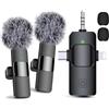 Qerwsdty Microfoni Lavalier Wireless 3 in 1 per, Android, Fotocamera, Microfono USB-C, Mini Microfono con Riduzione del Rumore