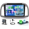 Motorsi Carplay Autoradio per Nissan Micra 3 K12 2002-2010 con Bluetooth 5.2 | Car Stereo,9" IPS Scherom,Wireless Android Auto,MirrorLink,AM,FM,RDS,EQ,USB,7 Color Key,Online Radio,Telecamera