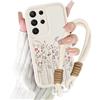 Kueqeay Cover con Cordino per Samsung Galaxy S26 Ultra, Silicone Custodia Aesthetic Fiore Bianco Donne Mädchen Modello Disegni Collana Universale Protezione Fotocamera Antiurto Case, 03