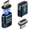 blicadijo Adattatore magnetico USB-C 240W 80Gbps 8K 24-Pin per PC, tablet, smartphone | Due pezzi magnetici, ricarica veloce e trasferimento dati, compatibili con PC, TV, monitor, Plug&Play, durevoli, della latta