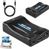 iwui Adattatore da scart a HDMI con cavo USB, convertitore audio e video | 1080P/720P, per TV, monitor, proiettore, compatibile con lettore DVD, set-top box, console di gioco