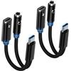 Ouorkee Adattatore e ricarica per cuffie USB C, 2 in 1, USB C a 3,5 mm, adattatore per cuffie Aux, ricarica rapida da tipo C a jack da 3,5 mm, per Samsung S24, S23, S22, A54, A55, A53, A34, A23, A33, A14