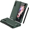 COQUE per Galaxy Z Fold 3, custodia pieghevole con cerniera per Samsung Galaxy Z Fold 3, con penna capacitiva, slot per penne, telefono pieghevole per Samsung Galaxy Z Fold 3 5G, verde