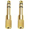 BE-TOOL Adattatore jack audio da 6,5 a 3,5 mm stereo maschio a femmina, convertitore per studio, amplificatore per chitarra e connessioni cuffie, confezione da 2