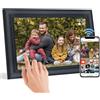 TSITSC Cornice digitale WiFi da 10,1 pollici, 1280 x 800 HD, IPS Touch screen, cornice elettronica con memoria da 32 GB, rotazione automatica, foto/video istantaneamente tramite Frameo App