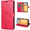 betterfon Custodia per Xiaomi Redmi 13C / Poco C65 in pelle PU con [funzione leggio] [slot per carte di credito] per Xiaomi Redmi 13C / Poco C65 in rosso