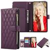 SEHEYA Custodia a Libro per Samsung Galaxy A26 5G / A17 Cover, Viola | Borsetta Portafoglio Grande Capacità in Pelle PU Tasca con Cerniera Slot per Carte Fascia da Polso Supporto Fibbia Magnetica