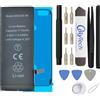 OnlyTech - Batteria di ricambio premium per iPhone 6S - Capacità 1715 mAh, qualità identica (chip TI) - Kit 15 strumenti e adesivo schermo inclusi