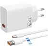 MKnenaJn Caricabatterie rapido Xiaomi 120 W Fast Wall Charger Block, per Xiaomi 14, 13, 12, 13t, 12t, 12s, Redmi Note K70, K60, K50, 12, 11, Pro Plus, Black Shark 3, 4, 5, Poco F4, con cavo 2M 6A