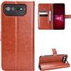 BellaCase Custodia ASUS Rog Phone 6/6 PRO [Custodia Portafoglio] [Staffa] [Slot per schede] [Flip Cover Magnetica] Compatibile con Lo Smartphone ASUS Rog Phone 6/6 PRO(Marrone)