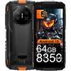 DOOGEENEXT Fire 3 Rugged Smartphone 4G, 8350mAh Telefono indistruttibile 12GB+64GB/2TB | 5.5'' HD+,13MP+8MP Kameran Telefono robusto,Dual SIM/NFC/IP68I&P69K/OTG/GPS/FM Telefono Robusto Indistruttibile,arancione