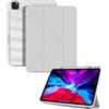 SimidunEUR Custodia per iPad Air 11-inch (M2)，Grigio,Supporto Magnetico a Y Multi-Angolo, Retro Trasparente Anti-Ingiallimento, Auto Sveglia/Sonno, Cover Silicone Antiurto