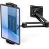TMZELOA Supporto da parete per tablet, in alluminio, per iPad da 4,7-13 pollici | Supporto da parete per tablet, regolabile a 360°, pieghevole, con doppio braccio, compatibile con iPad Pro/Air/Mini, Galaxy