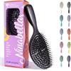 Ninabella Spazzola per Capelli Spessi e Lunghi - Spazzola Districante con Denti Flessibili, Bagnati e Asciutti - Vegan, Senza Pelo Animale - Spazzola Capelli Donna Uomo - Nero