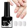Generico Smalto Gel Unghie 7 Millilitri di Gel Top Coat Colore Bianco Latte Manicure | Lucidatura Unghie per Principianti per Casa, Uso Quotidiano, Salone, Feste e Matrimoni, Vacanze e Per