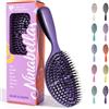 Ninabella Spazzola per Capelli Spessi e Lunghi - Spazzola Districante con Denti Flessibili, Bagnati e Asciutti - Vegan, Senza Pelo Animale - Spazzola Capelli Donna Uomo - Viola
