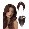 SanKristo 3D 360° Hair Toppers Pony Riga in mezzo Posticcio clip, extension naturali finte in frangia attaccapeli accessori traspiranti, uso quotidiano delle donne diradare i capelli, Marrone scuro